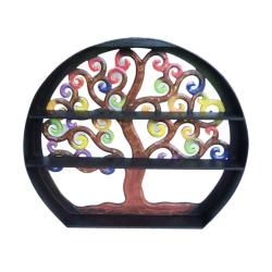 Shelf Unit Wood Tree of Life 60x8x53cm