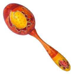 Egg rattle with handle orange