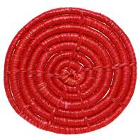 Raffia coaster, red, 9cm
