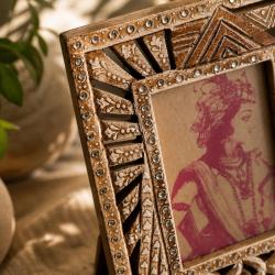 Photo Picture Frame Hand Carved Wood Cutout 4 x 6 inch Photo