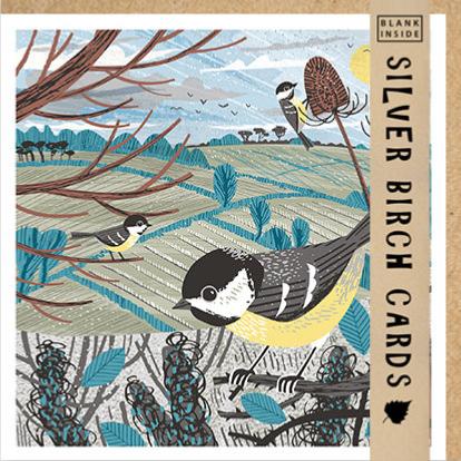 Greetings Card, Coal Tits, 15x15cm