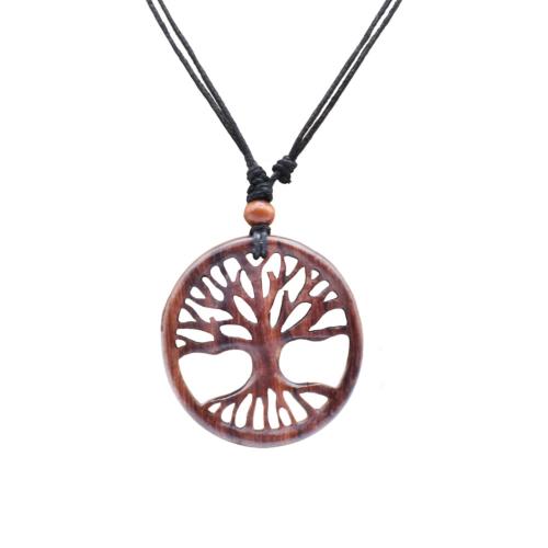 Pendant Sonokeling Rosewood, Tree of Life in Circle