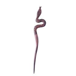 Hand-Carved Rosewood Snake Hair Pin