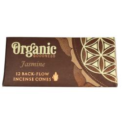 Organic Goodness Jasmine 12 Back-Flow Incense Cones set of 6