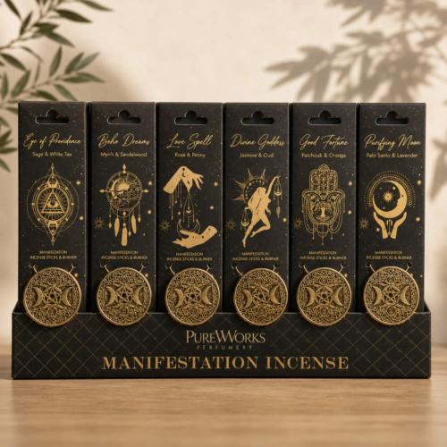 Incense and Burner (Crescent) Esoteric Range, display unit with 48 packs