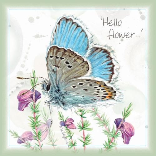 Greetings card, hello flower