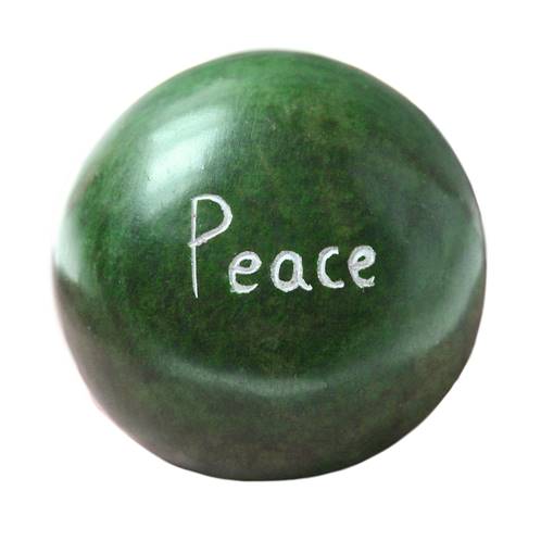 Palewa sentiment pebble, green - Peace