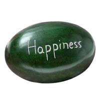 Palewa sentiment pebble, green - Happiness
