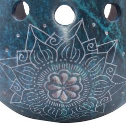 Oil burner, palewa stone, lotus turquoise 9 x 8cm