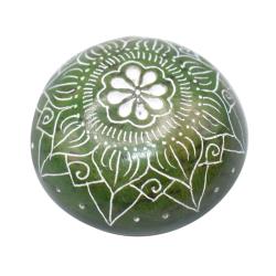 Pebble / paperweight, palewa stone, lotus green 6.5cm