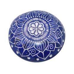 Pebble / paperweight, palewa stone, lotus blue 6.5cm