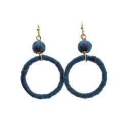 Earrings Recycled Ball and Circle Assorted Colours 5x2.7cm