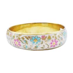 Bangle Floral Pink and Turquoise Flowers