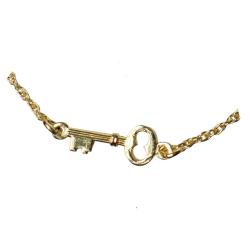 Bracelet with key charm, gold colour