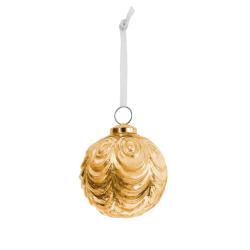 Glass Bauble Round Petal Pattern 7.5cm Copper Colour