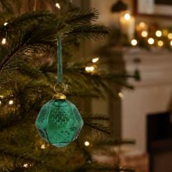 Hanging Tree Decoration Glass Octagon Green