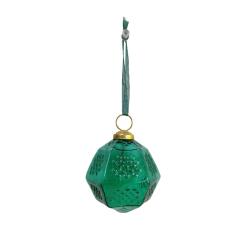 Hanging Tree Decoration Glass Octagon Green