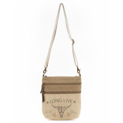 Tote / Shoulder Bag Recycled Tent Canvas, Long Live 23 x 5 x 25.5cm