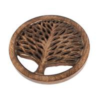 Trivet tree of life mango wood