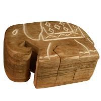 Elephant shaped puzzle box, mango wood