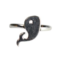 Ring, silver colour, Whale