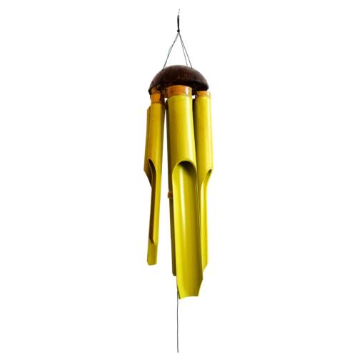 Bamboo windchime with coconut top lime green 48/110cm