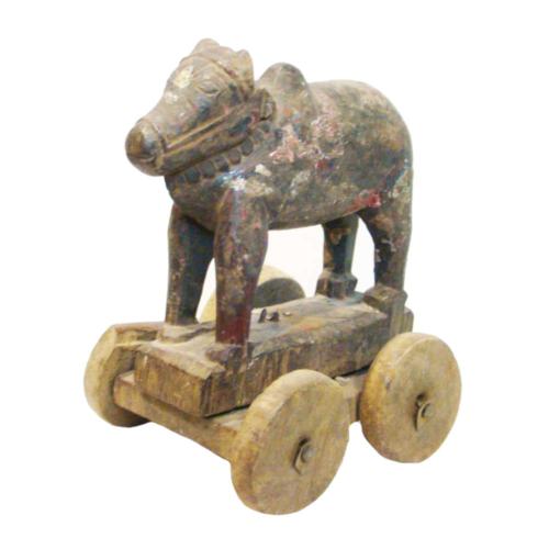 Reclaimed Wooden Cow on Wheels