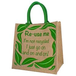 Jute shopping bag, re-use me