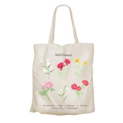 Tote Bag Recycled Cotton Wild Flowers 36 x 40cm
