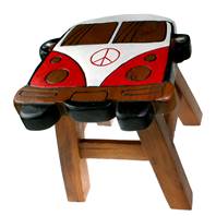 Stool camper van red

