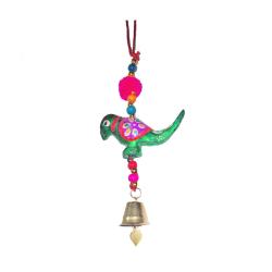 Bird Hanging with Bell Recycled Plastic Green