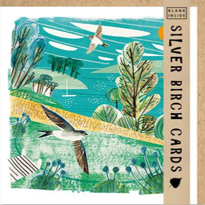 Greetings Card, House Martins, 15x15cm