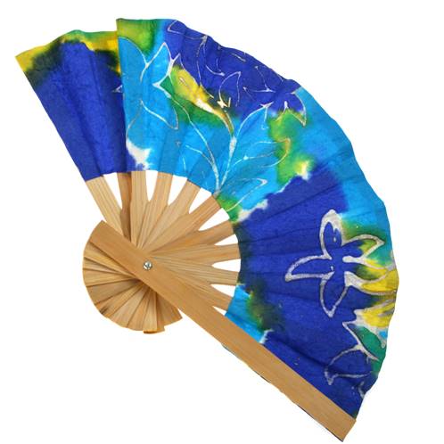 Paper fan batik assorted colours 20cm