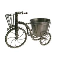 Bicycle plant holder, recycled bike chain