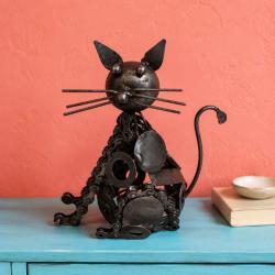 Recycled Metal Cat Ornament