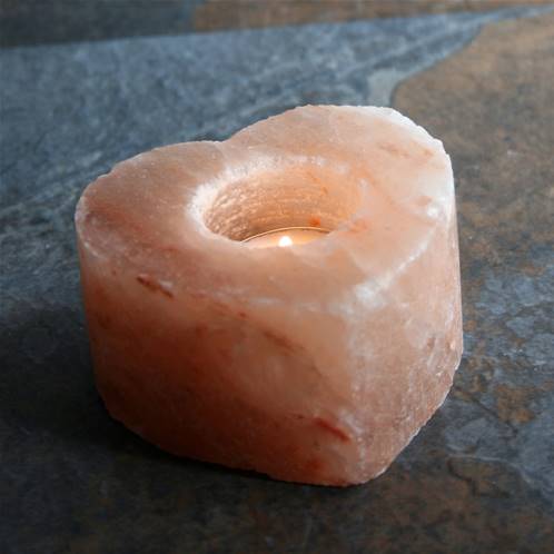 Himalayan salt t-lite holder heart-shaped 10cm