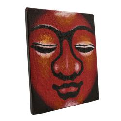 Handmade notebook, sand art Buddha red, 15x19cm