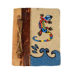 Handmade notebook, gecko, 10x12cm