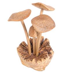 Handcrafted Wooden Four Toadstool Woodland Decoration