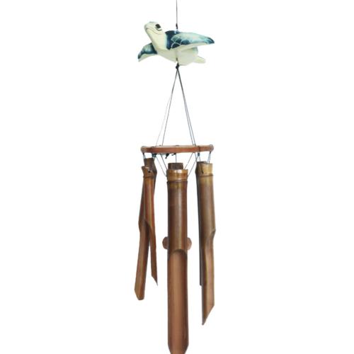 Bamboo Windchime with Wooden Turtle