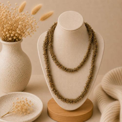 Necklace, Recycled Shrimp Net Beige 100cm