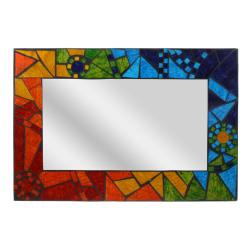 Mirror rectangle with mosaic surround 29x42cm rainbow