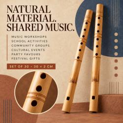 Handcrafted Bamboo Flute – 30cm (Set of 30)