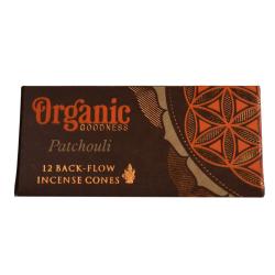 Organic Goodness Patchouli 12 Back-Flow Incense Cones set of 6