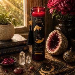 Candle in Glass Jar Esoteric Love Spell, Rose and Peony 300g