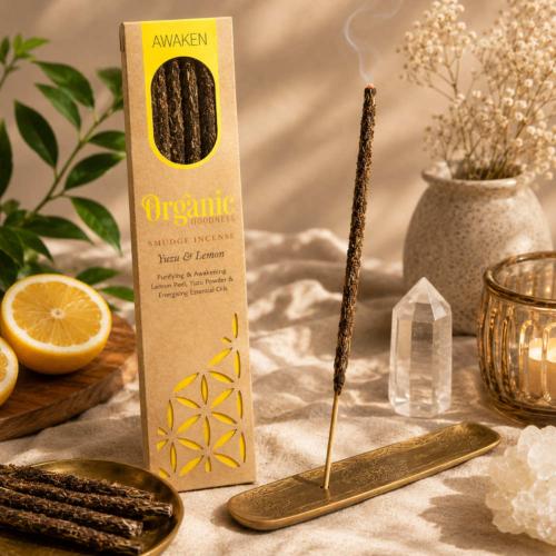 Smudge Incense Organic Goodness Awaken Yuzu Lemon x6