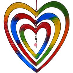 Suncatcher 3 Rainbow Hearts