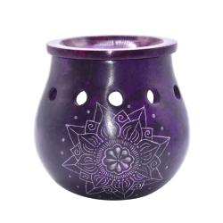 Oil burner, palewa stone, lotus purple 9 x 8cm