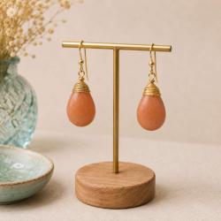 Earrings Pink Semi-Precious Stone