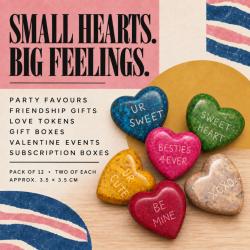Love pebbles, set of 12, six different designs
